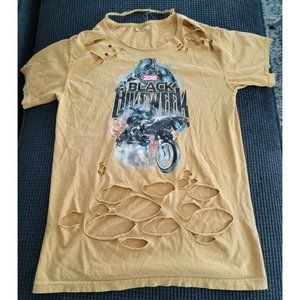 Wakanda Forever Black Bike Week Motorcycle T-Shirt Ripped 2018 Custom Medium